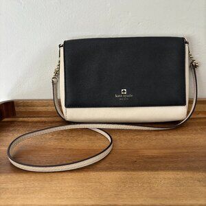 Kate Spade Charlotte Street Alek Black & Cream Leather Crossbody